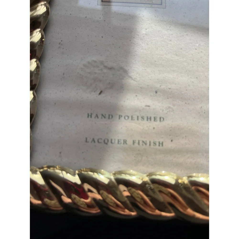 Holson Fine Metals Gold Rope Border 4x6 Picture Frame Hand Polished